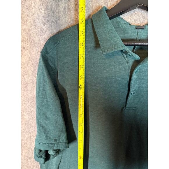 Lululemon Mens Evolution Green Short Sleeve Polo Shirt - Large - Picture 6 of 6